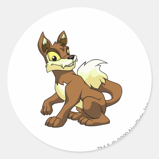 Pegatina Redonda Lupe Brown (Anverso)