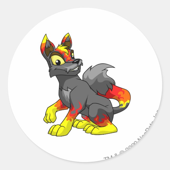 Pegatina Redonda Lupe Fire (Anverso)