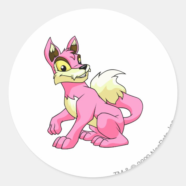Pegatina Redonda Lupe Pink (Anverso)
