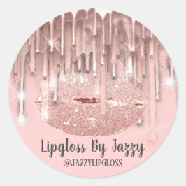 Pegatina Redonda Lupgloss Makeup Artist Dris Polvo Beso Girly