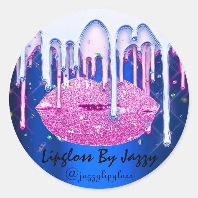 Pegatina Redonda Lupgloss Makeup Pink Bluei Derivación del envase G (Anverso)