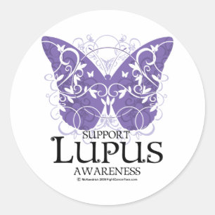 Pegatina Redonda Lupus Butterfly