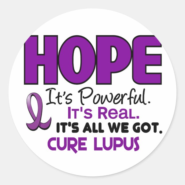 Pegatina Redonda Lupus HOPE 1 (Anverso)