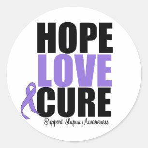 Pegatina Redonda Lupus Hope Love Cure