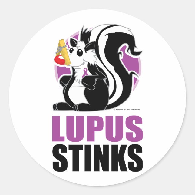 Pegatina Redonda Lupus Stinks (Anverso)