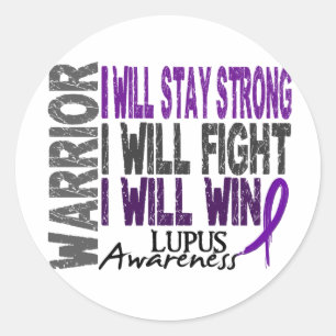 Pegatina Redonda Lupus Warrior