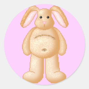Pegatina Redonda Lura's Critter Plump Bunny
