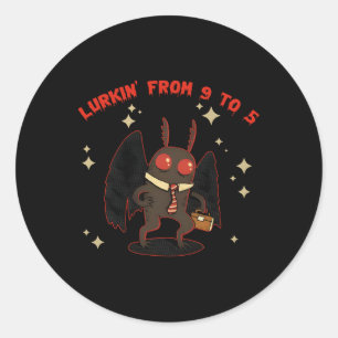Pegatina Redonda Lurkin' De Halloween De 9 A 5 Brujas