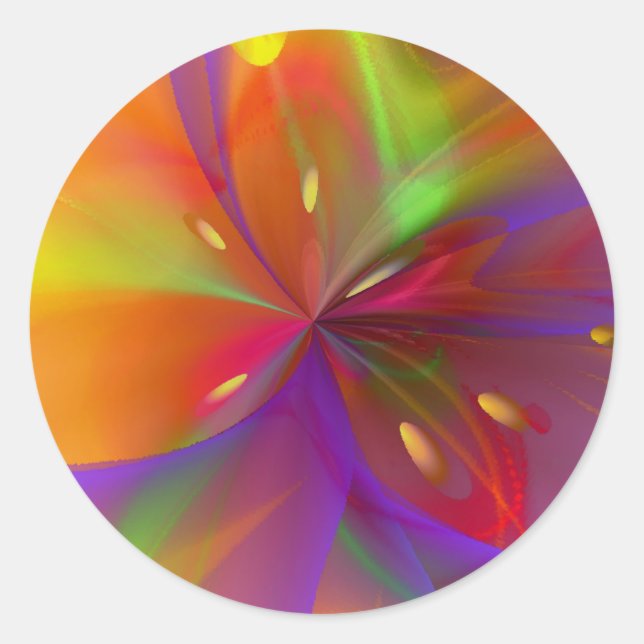 Pegatina Redonda Lustrous Lily (Anverso)