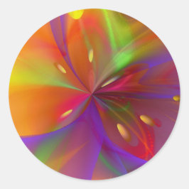 Pegatina Redonda Lustrous Lily