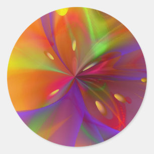 Pegatina Redonda Lustrous Lily