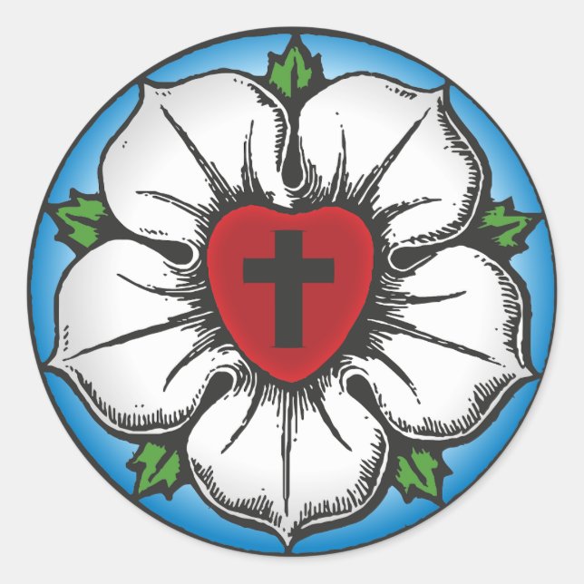 Pegatina Redonda luther rosa (Anverso)