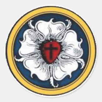 Pegatina Redonda Luther Rosa