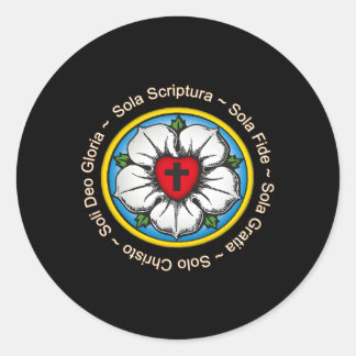 Pegatina Redonda Luther Rosa Reforma Lutheran