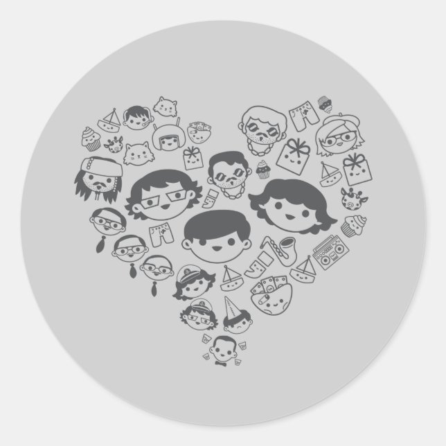 Pegatina Redonda Luv (Anverso)