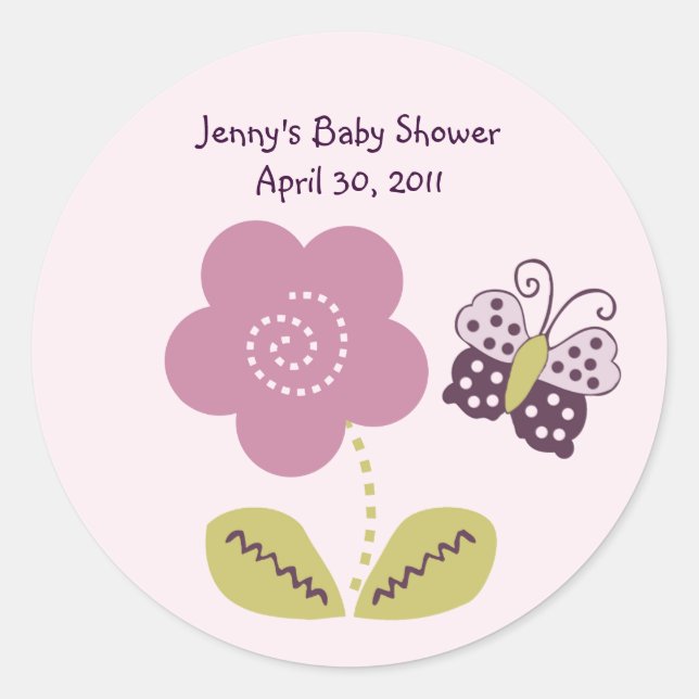 Pegatina Redonda Luv Bug/Ladybug/Mariposa2 Pegatina/Etiqueta/Sello (Anverso)