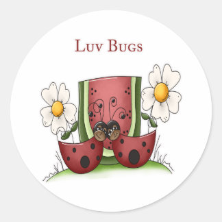 Pegatina Redonda Luv Bugs