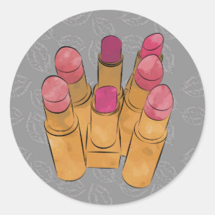 Pegatina Redonda Luxe Lipstick Kiss
