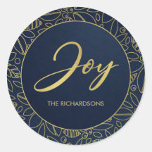 LUXE NAVY GOLD HOLLY BERRIES NAVIDADES JOY