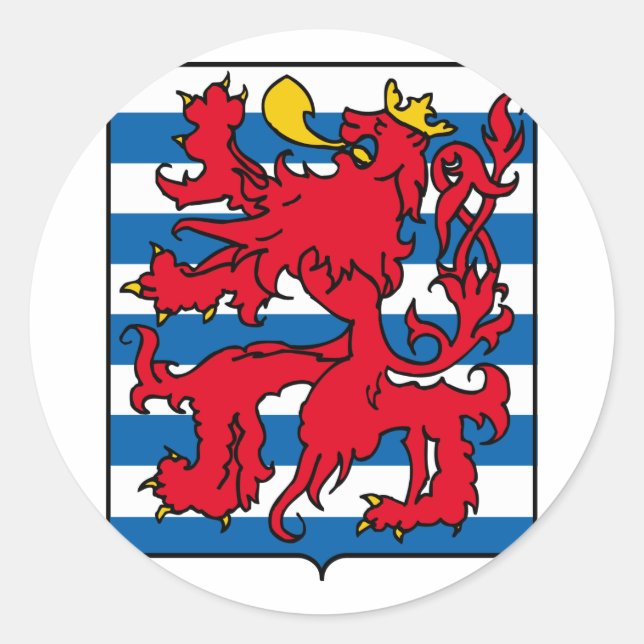 Pegatina Redonda Luxemburgo, Bélgica (Anverso)