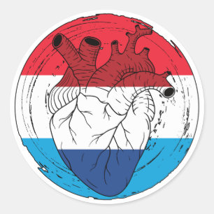 Pegatina Redonda Luxemburgo Luxemburgo Koningsdag Países Bajos País