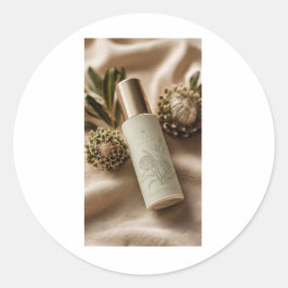 Pegatina Redonda Luxury Botanical Skincare Label Design