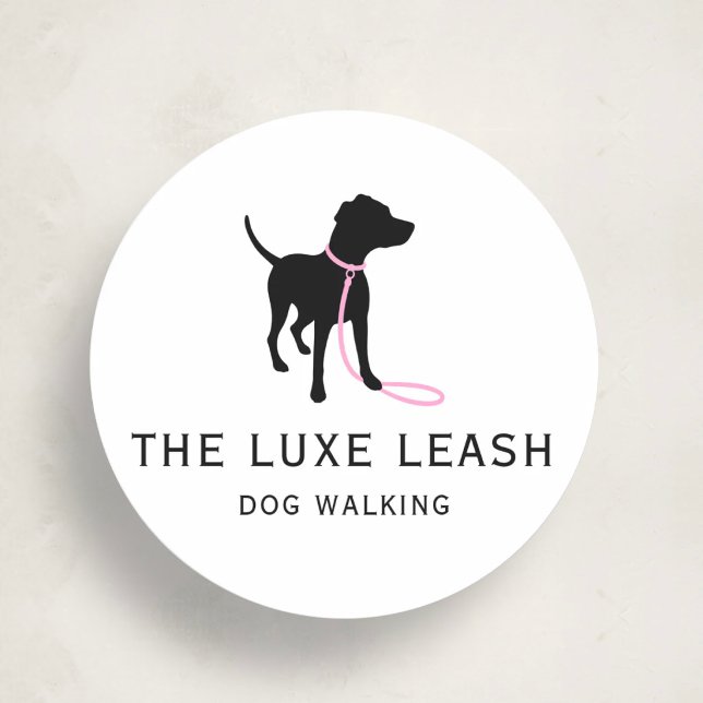 Pegatina Redonda Luxury Dog Walking Sticker | Dog Silhouette Logo (Subido por el creador)