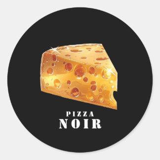 Pegatina Redonda Luxury Gold Cheese Design Pizza Shop