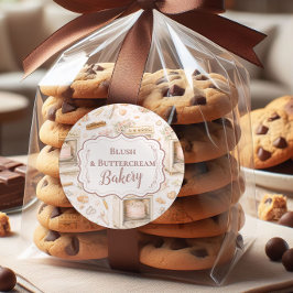 Pegatina Redonda Luxury Vintage Patisserie Bakery Business