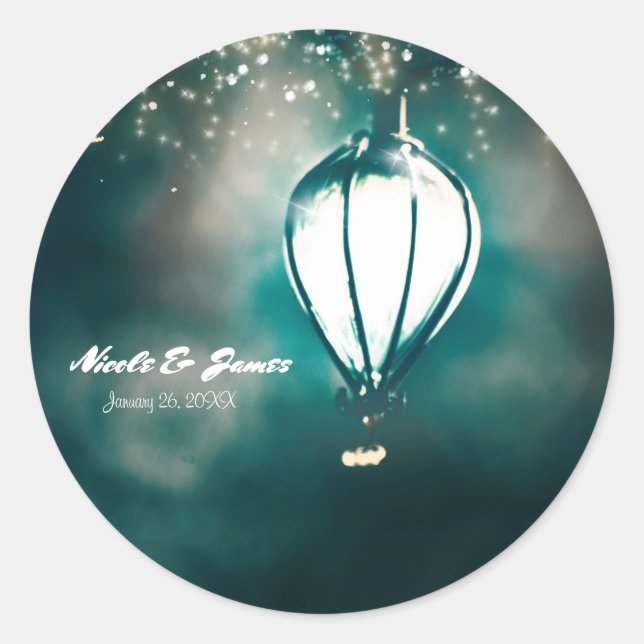 Pegatina Redonda Luz de cadena de verano encantada Moda Favor de ma (Anverso)