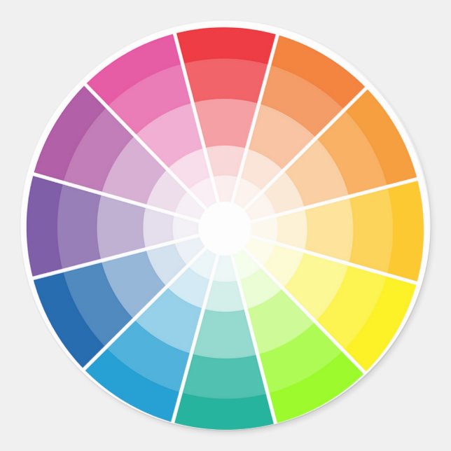 Pegatina Redonda Luz de la rueda de color (Anverso)