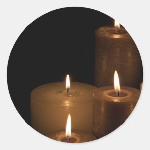 Pegatina Redonda Luz de las velas