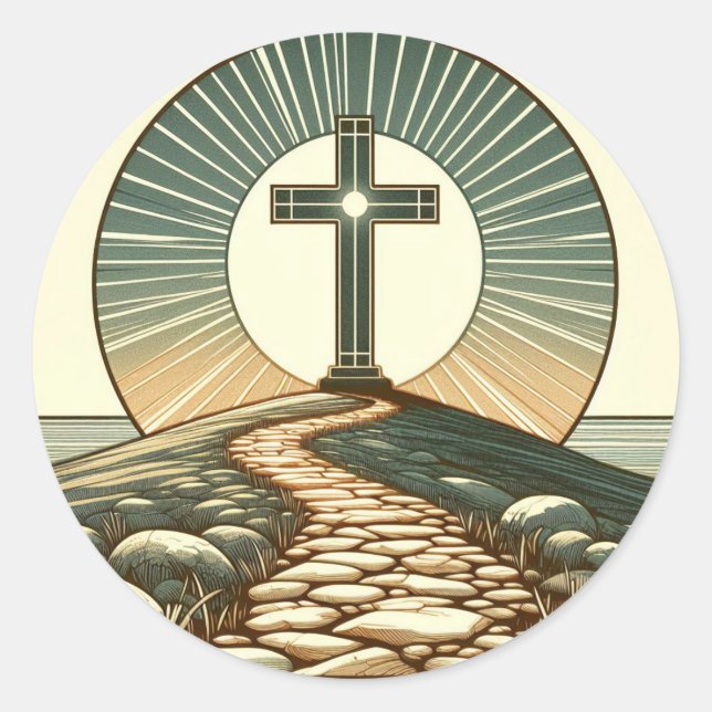 Pegatina Redonda Luz del mundo (Anverso)