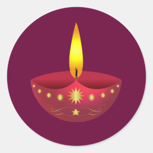 Pegatina Redonda Luz Diwali brillante