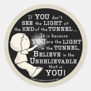 Pegatina Redonda Luz en el túnel