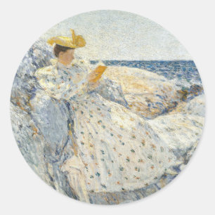 Pegatina Redonda Luz solar de verano   Childe Hassam