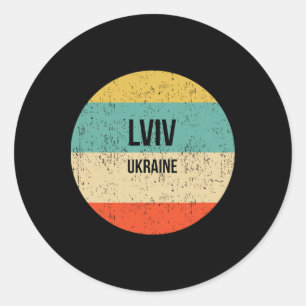 Pegatina Redonda Lviv Ucrania 3 