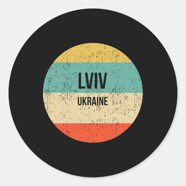 Pegatina Redonda Lviv Ucrania 3  (Anverso)