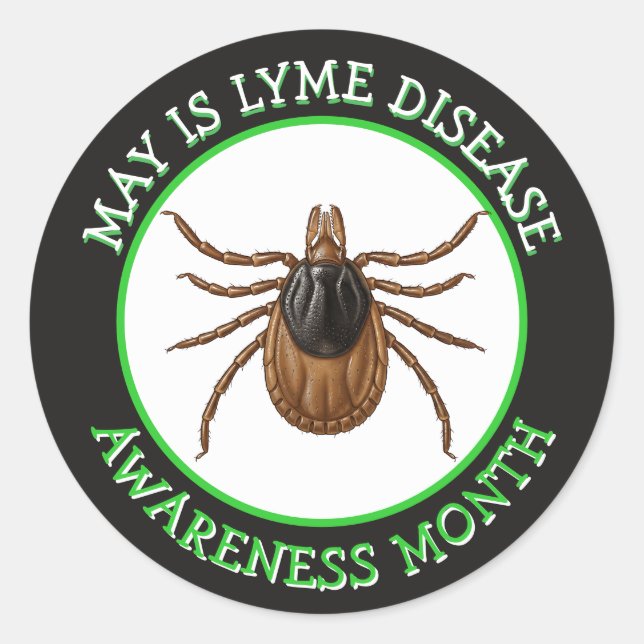 Pegatina Redonda Lyme Disease Awareness Month | Deer Tick  (Anverso)