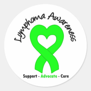 Pegatina Redonda Lymphoma Ribbon