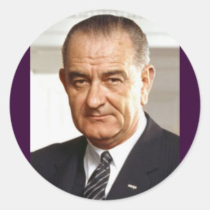 Pegatina Redonda Lyndon B. Johnson 36° presidente