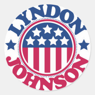 Pegatina Redonda Lyndon Johnson