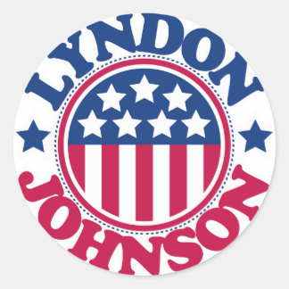 Pegatina Redonda Lyndon Johnson