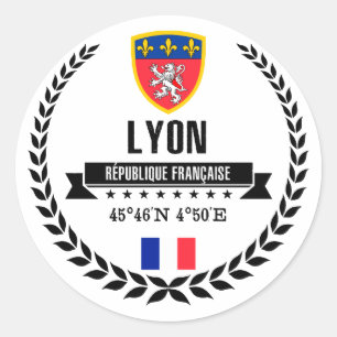 Pegatina Redonda Lyon