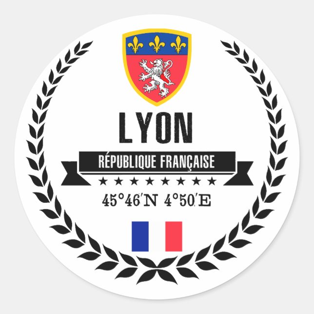 Pegatina Redonda Lyon (Anverso)