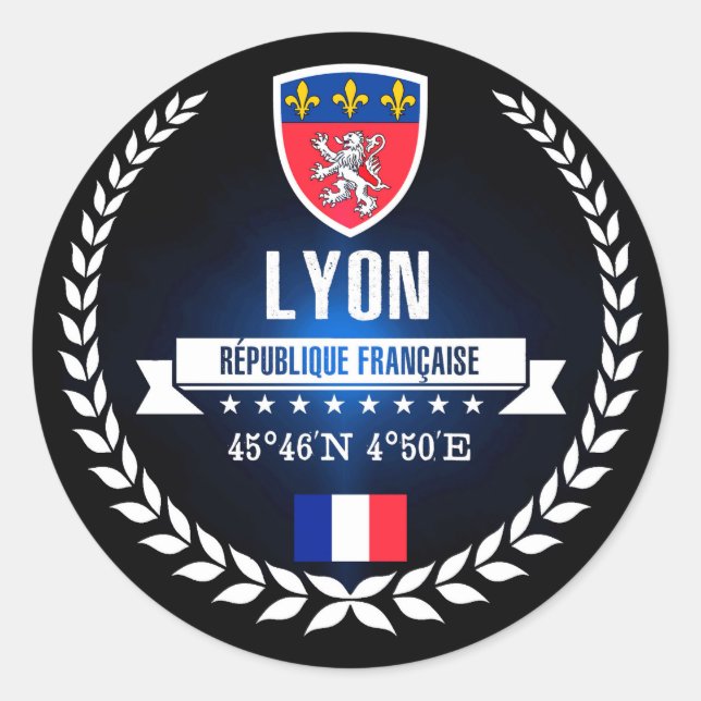Pegatina Redonda Lyon (Anverso)