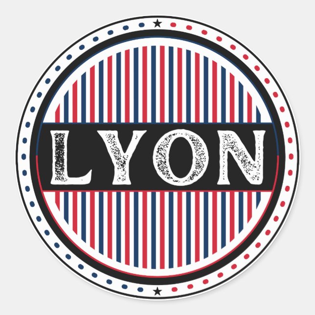 Pegatina Redonda Lyon City Pride Emblem – French Identity (Anverso)