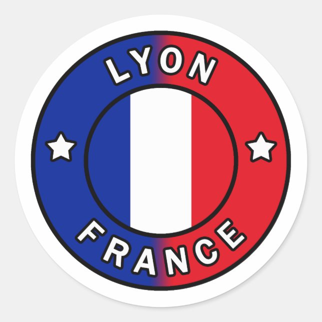 Pegatina Redonda Lyon France (Anverso)
