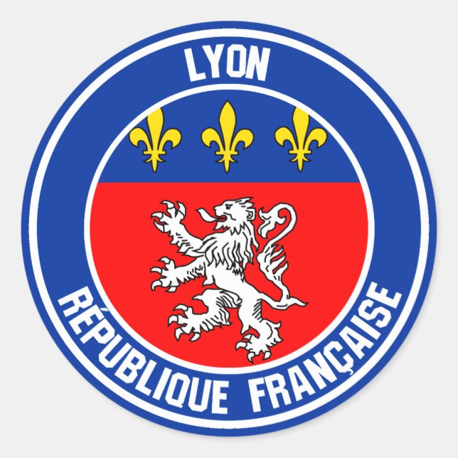 Pegatina Redonda Lyon Round Emblem (Anverso)