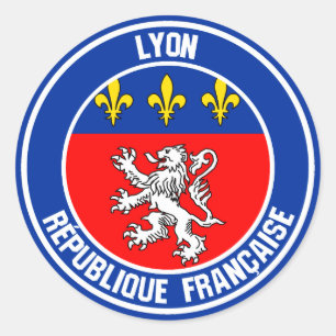 Pegatina Redonda Lyon Round Emblem